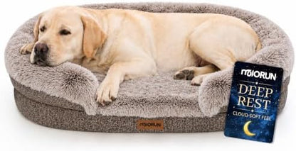 Miorun Fluffy Orthopedic Dog Beds Large Sized Dog, 48" Bolster Sofa Bed