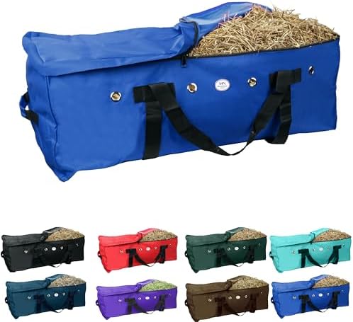 Majestic Ally 1200 D Nylon Fabric Large 44” x 20” x 16” and Extra Large 52" x 27" x21" Heavy-Duty Hay Bale Storage Bag (Royal Blue, X-Large)
