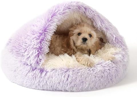 NOYAL Hooded Donut Bed, Calming Cave for Cats & Small Dogs