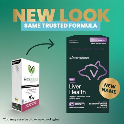 VetriScience Same Liver Health Tablets for Cats and Dogs, 30 Count