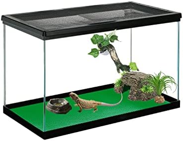 Bearded Dragon Tank Accessories, Reptile Terrarium Liner Substrate for Leopard Gecko, Snake, Lizard and Tortoise, Non-Adhesive Reptile Carpet Bedding for Reptile Tank, Green