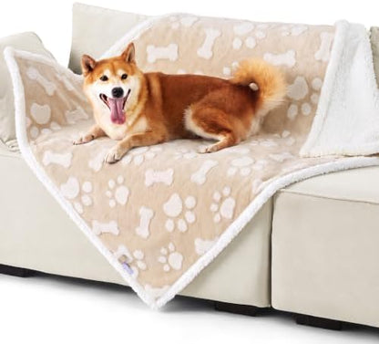 LE SURE Waterproof Dog Blankets for Large Dogs Cute Cozy 3D Jacquard,40x50