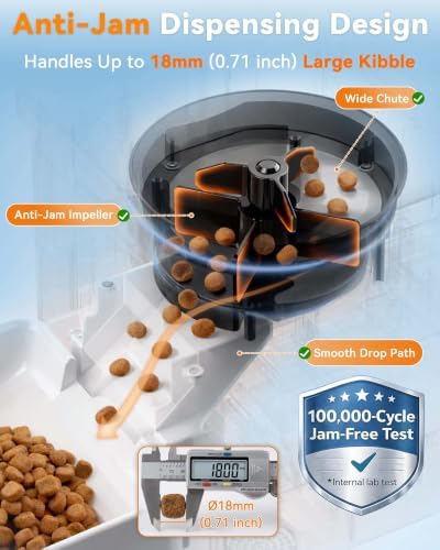 Large Breed Automatic Dog Feeder: 12L/50 Cups for 20-Days Food