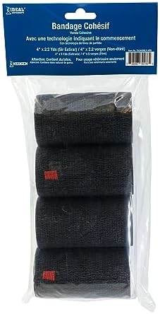 SyrFlex Cohesive Bandage 4” Black 4 pk
