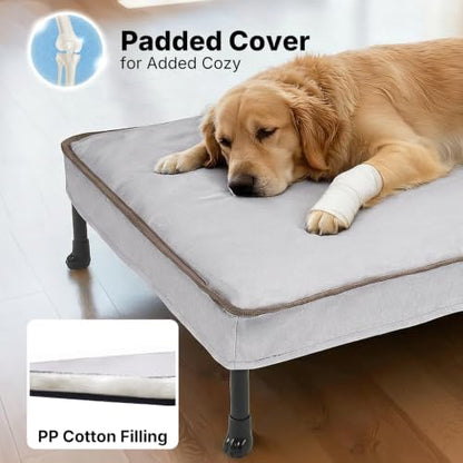 Veehoo Cooling Elevated Dog Bed with Washable & Waterproof Padded Cover