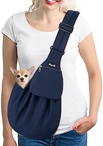 SlowTon Dog Carrier Sling - Thick Padded Shoulder Strap Adjustable, DBL, S