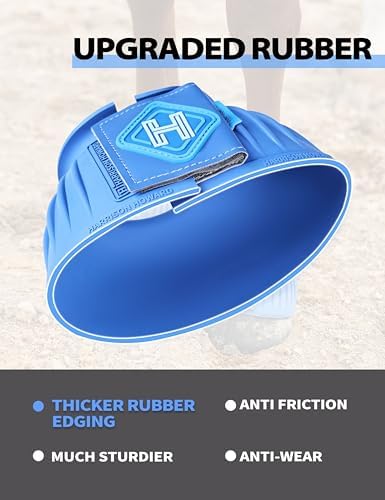 Harrison Howard Rubber Bell Boots for Horses, Hoof Overreach Protection for Horses, w/Upgraded Leather Touch Tape