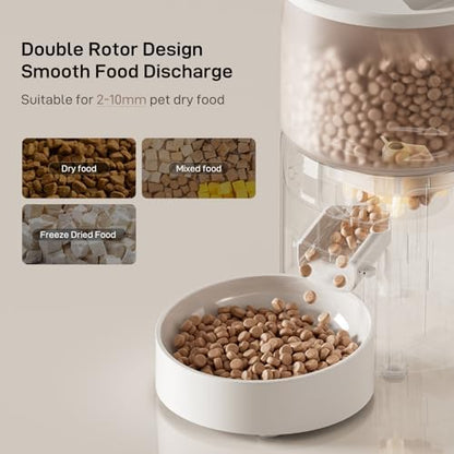IMIPAW PET Automatic Cat Feeder: 3L Auto Food Dispenser with Timed Feeding| 6 Meal Programmable& 1-20 Portion Precise Control- Easy to Clean & Setup for Cat Indoor| Desiccant Bag Keep Food Fresh