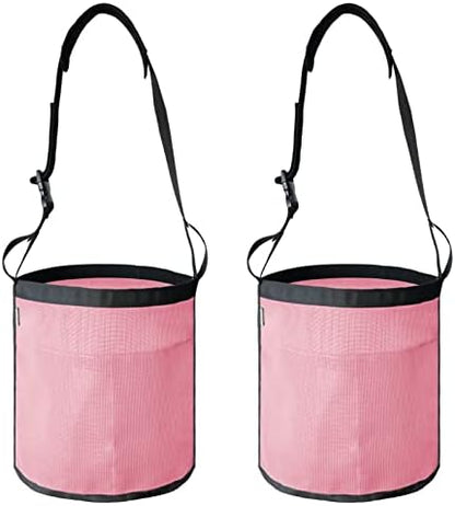 Horse Feed Bag, Nylon Mesh Grain Horse Feed Bucket (Pink 2P)