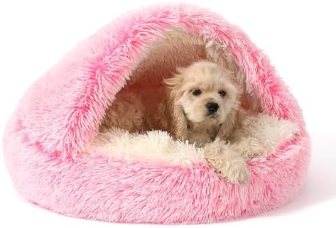 NOYAL Hooded Donut Bed, Calming Cave for Cats & Small Dogs