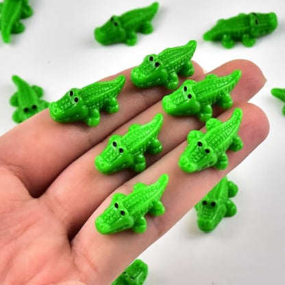 Cute Tiny Crocodile Resin Silicone Mold Micro Dollhouse Animal Epoxy Casting Mold for DIY Resin Art Fairy Garden Miniatures Landscape Crafts Decor(12-Cavity)