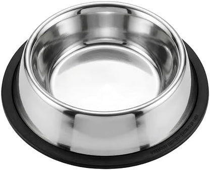 Loving Pets Stainless Steel Non-Tip Dog Bowl – Heavy Duty No Spill Dog Bowl with Removable Rubber Base – Durable, Non-Skid Stainless Steel Dog Food Bowl & Dog Water