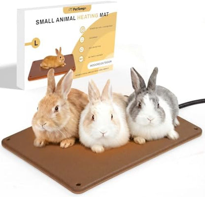 Small Animal Heating Pad, Small Animal Bed, Large Outdoor/Indoor Winter Thermal Heating Pad for Rabbits, Guinea Pigs & Chickens, Waterproof & Chew-Resistant, 30W Energy-Efficient (L:15.7" x 11")
