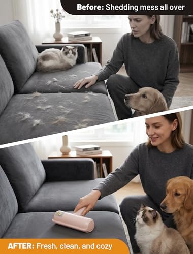 ORDORA Pet Hair Remover Roller, Reusable Lint Roller for Dog and Cat Hair