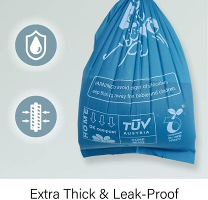 Dog Poop Bags with Handles, 252 Count, Extra Thick Leak-Proof Dog Waste Bags, Certified Compostable, Unscented & Eco-Friendly, 9 x 13 inch (16 inch w/Handles)