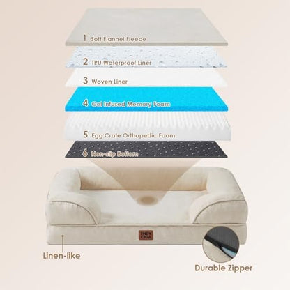 EHEYCIGA Orthopedic Dog Bed Medium Size Dog, Waterproof Washable Pet Beds
