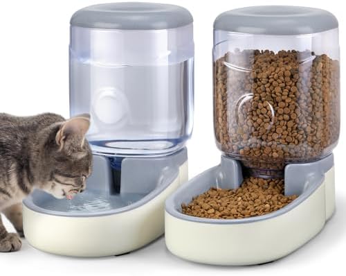 2 Pack Automatic Cat Feeder and Water Dispenser Pet Dog Gravity Feed Bowl