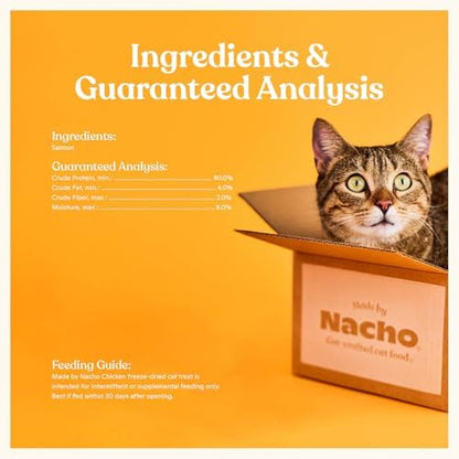 Made by Nacho Freeze-Dried Cat Treats - Healthy, Limited Ingredient Cat Treats - High Protein, Nutrient-Rich Crunchy Treats. (Wild Alaskan Salmon (.7 oz))