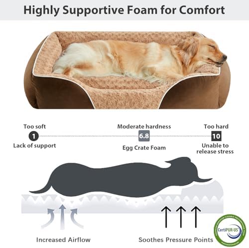RRPETHOME Rectangle Dog Beds Large Sized Dog for Comfy Sleeping, Washable Rectangle Dog Bed for Large Dogs,Orthopedic Pet Sofa Bed, Dog Couch Bed with Anti-Slip Bottom