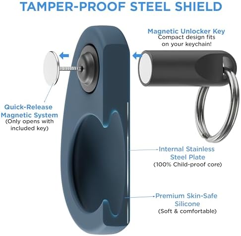 INFINITE ORBIT AirTag Holder for Kids – 2 Pack Anti-Removal Locking Case, GPS Tracker Holder Suitable for Children, Elderly, Pets & Luggage, Hidden Air Tag Pin Case (Compatible with Apple AirTag)