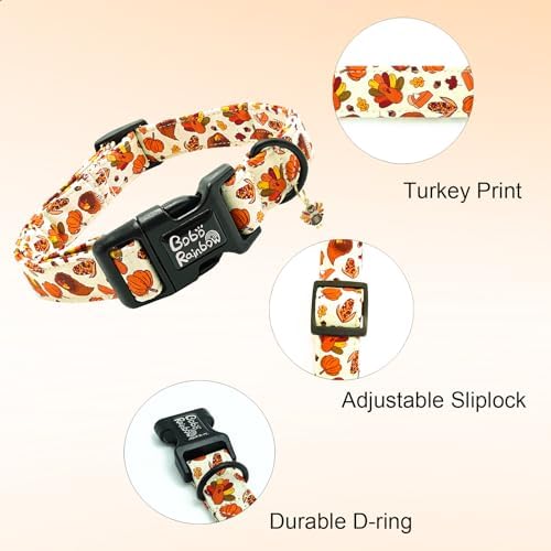 Dog Collars - Thanksgiving Turkey Print, Soft & Adjustable, Gift for Large Dogs
