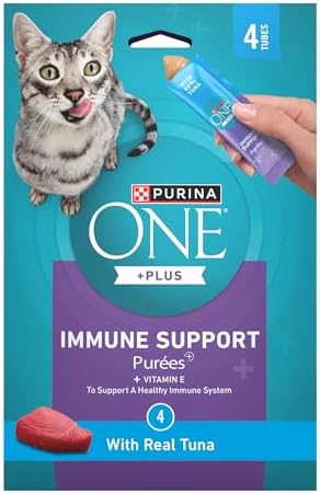 Purina ONE Plus Lickable Cat Treats with Tuna, 4 Pack 1.4 oz