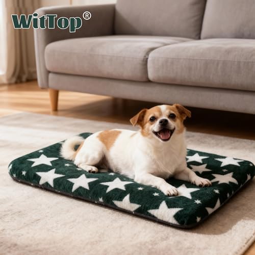 Dog Crate Pad Washable Dog Pet Bed for Crate kennel Medium Mat 30in Green