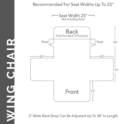 Elegant Comfort Quilted Furniture Protectors Solid and Printed Design Reversible Slipcovers Featuring Elastic Straps and Smart Pockets, Bloomingdale Wing Chair, Burgundy/Black