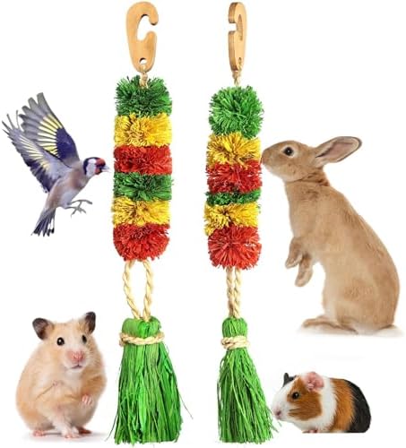 Abizoo Bunny Hanging Toy, Rabbit Cage Decoration for Small Animals Cage