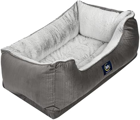 Serta Orthopedic Cuddler Dog Bed for Pets – Slate Gray (X-Large)