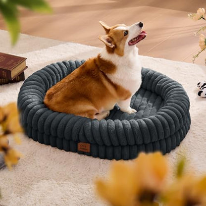 ChiXnuggle Orthopedic Dog Bed, Washable Cover, Faux Fur Bolster Pet Couch