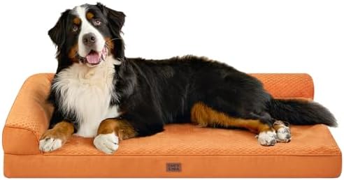 EHEYCIGA Memory Foam Dog Bed, Extra Large Orthopedic Dog Bed, Pumpkin