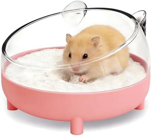 Hamster Bathtub,Hamster Sand Bath,Hamsters Bathroom,Sand Bath Container,Toilet for Dwarf Hamsters,Gerbils,Mice and Small Animals (Pink)