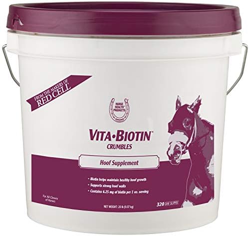 Horse Health Vita Biotin Crumbles Horse Hoof Supplement, Biotin Supplement Supports Healthy Hoof Growth, Strong Walls, Prevents Cracks & Chipping, 3 lbs, 48-Day Supply