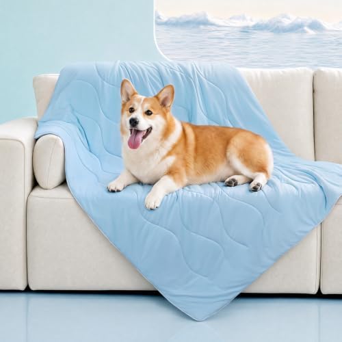 Luciphia Cooling Dog Blanket, Q-MAX>0.5 Pet Throw for Couch, Crate & Bed