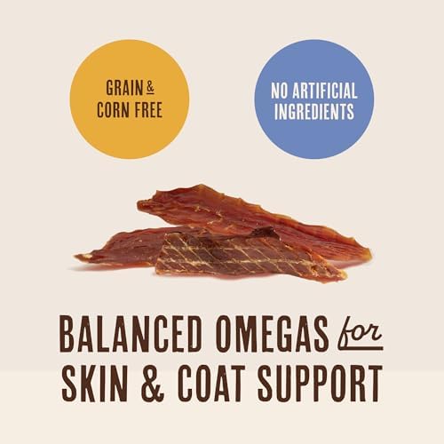 Waggin' Train Duck Jerky Dog Treats for Dogs with Sensitive Stomachs, Made with 100% Real Duck Breasts, Three All-Natural Ingredients, High Protein Dog Treat, Easily Digestible for Dogs, 12 oz. Pouch
