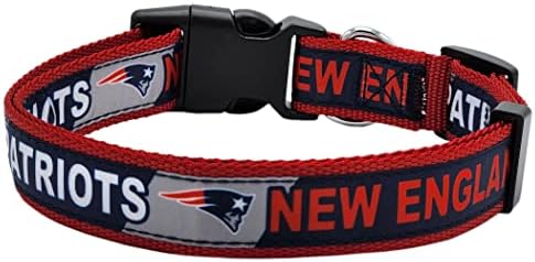NFL PET Collar New England Patriots Dog Collar, Small Football Team Collar for Dogs & Cats. A Shiny & Colorful Cat Collar & Dog Collar Licensed by The NFL