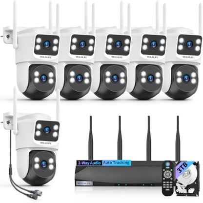 Wireless Security Camera System, 4MP PTZ WiFi Outdoor Video Surveillance