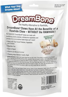 DreamBone Mini Bone Sweet Potato Rawhide-Free Dog Treats, 24 Count
