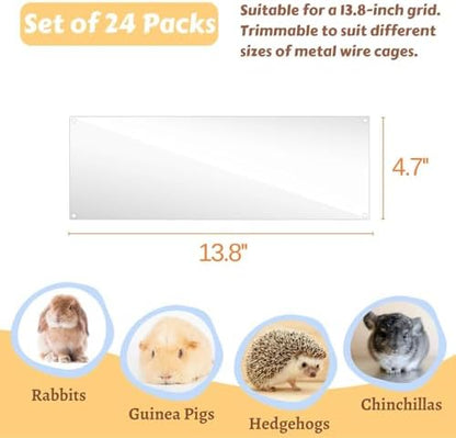 12 Pcs Cage Guard 11.8"x4.7" with Zip Ties Scatter Guard Clear