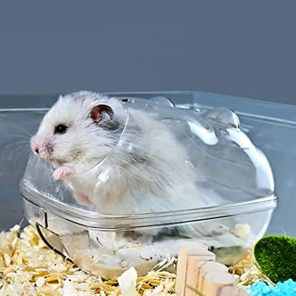 Hamster Sand Bath Container, Hamster Sand Bath Box, Hamster Sand Bathtub with Cleaning Scoop, Big Space, Easy to Clean, Avoid Bath Sand Out, Perfect for Dwarf Hamster (Medium)