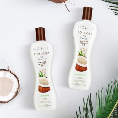BioSilk for Dogs Silk Therapy Shampoo, with Coconut Oil, 12 Fl Oz, 2-Pack
