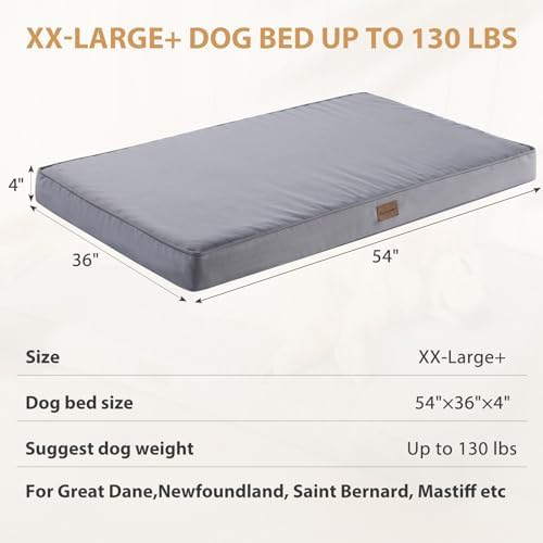 BFPETHOME Outdoor Waterproof Dog Bed for Large Dogs, Washable Cover, 54"