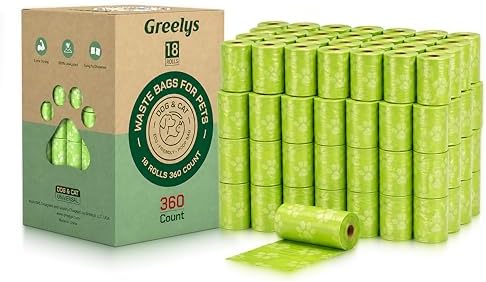 Dog Poop Bags 360 Count – Strong Leak-Proof, Easy Tear, Eco Friendly Biodegradable Waste Bags for Dogs & Cats, Unscented