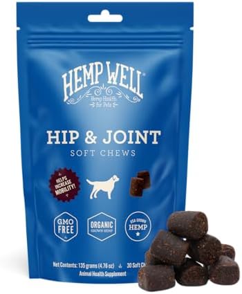 Hemp Well Hip & Joint Dog Soft Chews with Glucosamine & Hemp, MSM, 30 Count