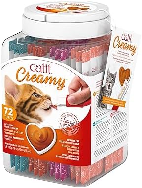 Catit Creamy Lickable Cat Treat, Assortment, 72-Pack