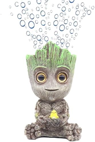 Ulifery Baby Tree Groot Fish Tank Decorations with Bubbler Toy Air Ornament Figurines Aerating Aquarium Decorations