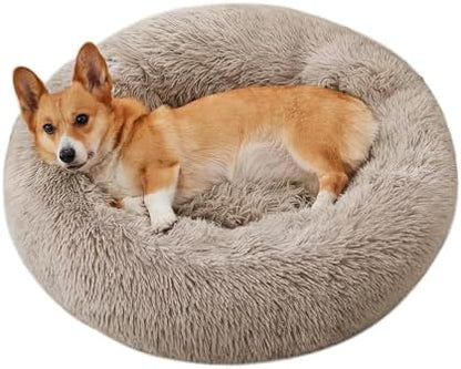 Western Home Calming Donut Medium Dog Bed Washable Pet Bed,30" Brown