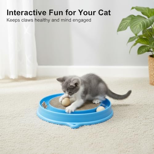 AUOON Cat Scratcher Toy with Ball Track for Indoor Cats Kittens, Milk Shake