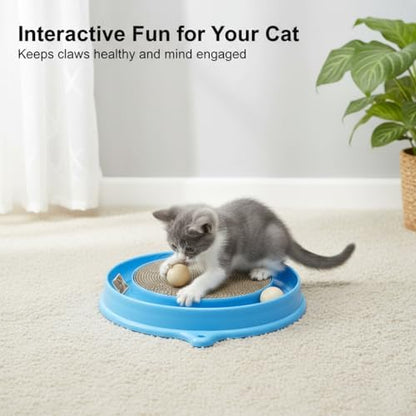 AUOON Cat Scratcher Toy with Ball Track for Indoor Cats Kittens, Milk Shake